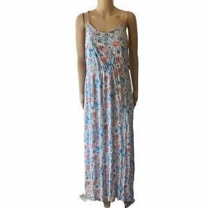 LC Lauren Conrad Women’s L Floral Maxi Dress Stretch Beach Summer Comfortable